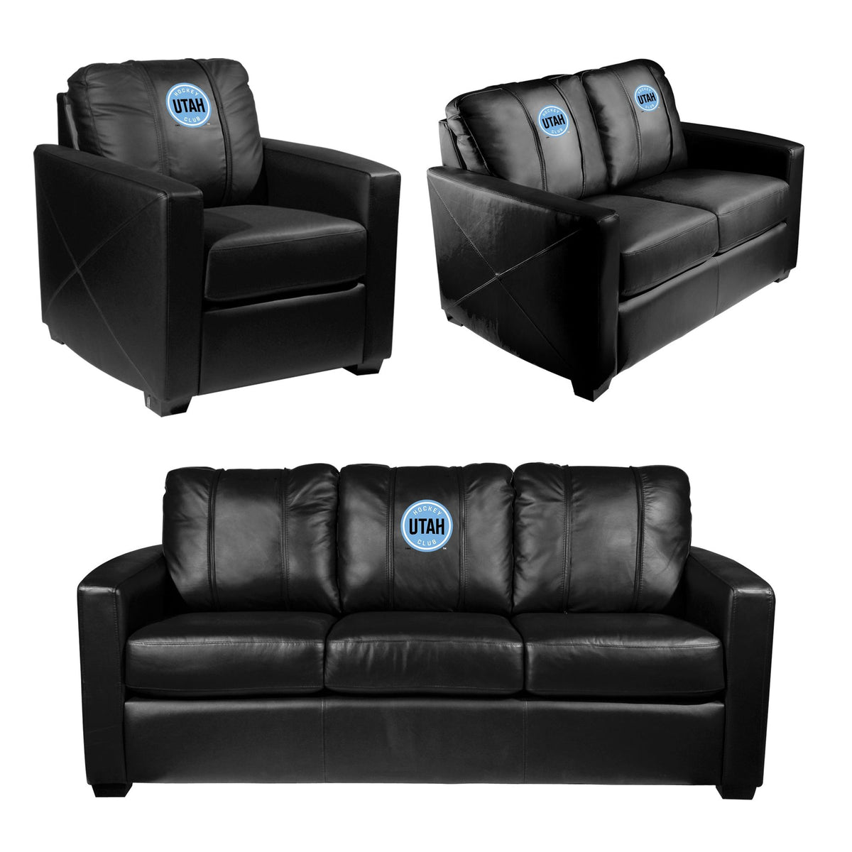 Utah Hockey Club Primary Logo Silver Loveseat