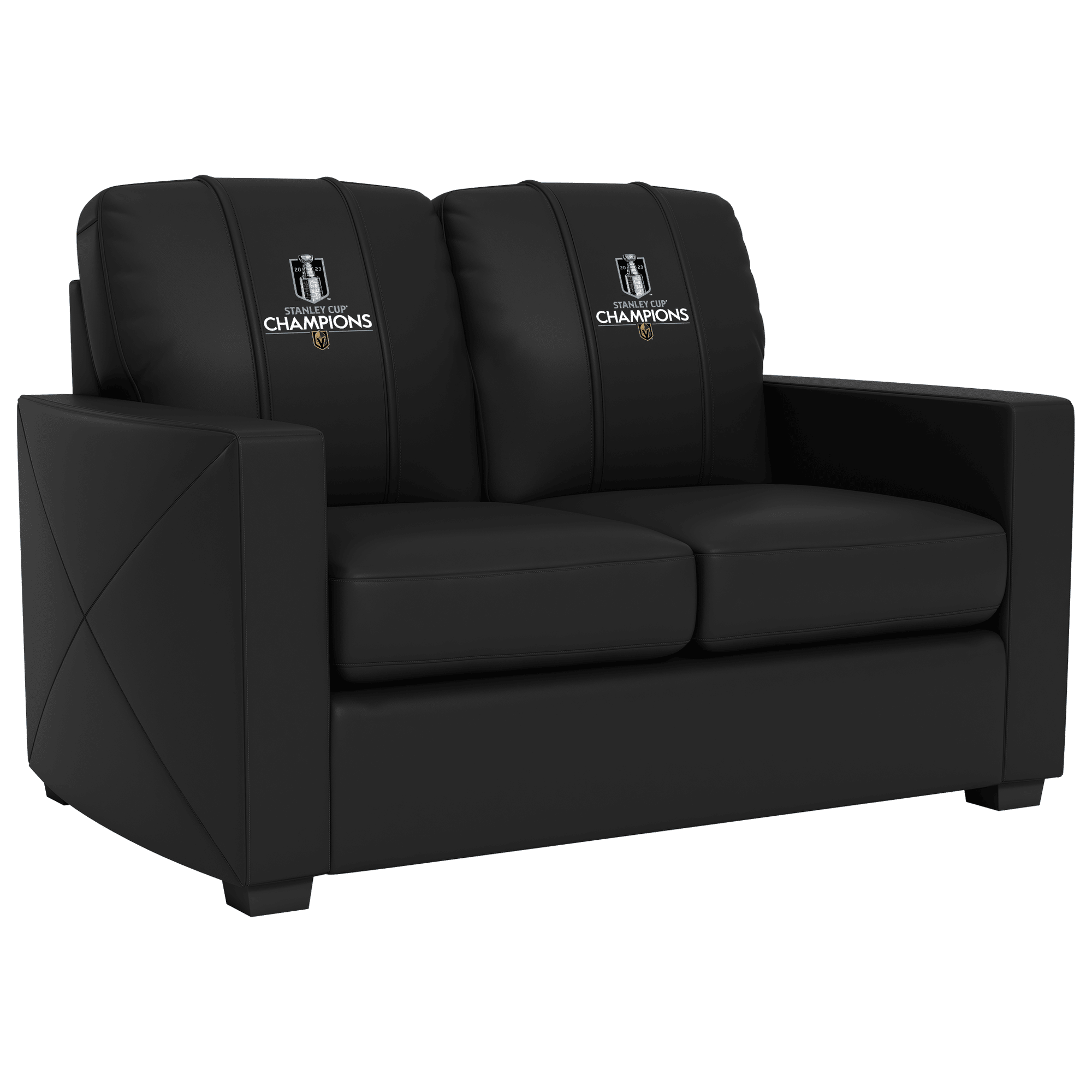 Vegas Golden Knights 2023 Champions Logo Silver Loveseat with XZipit System