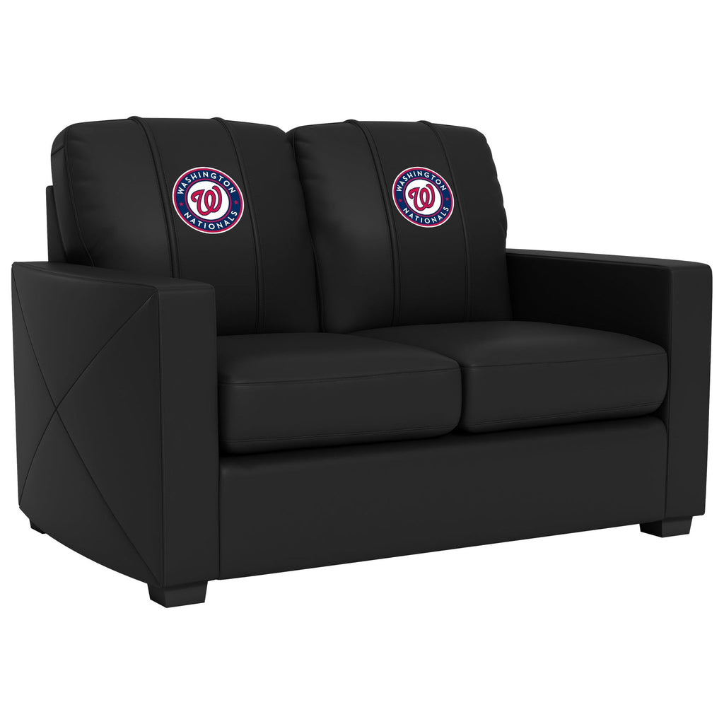 Silver Washington Nationals Logo Loveseat