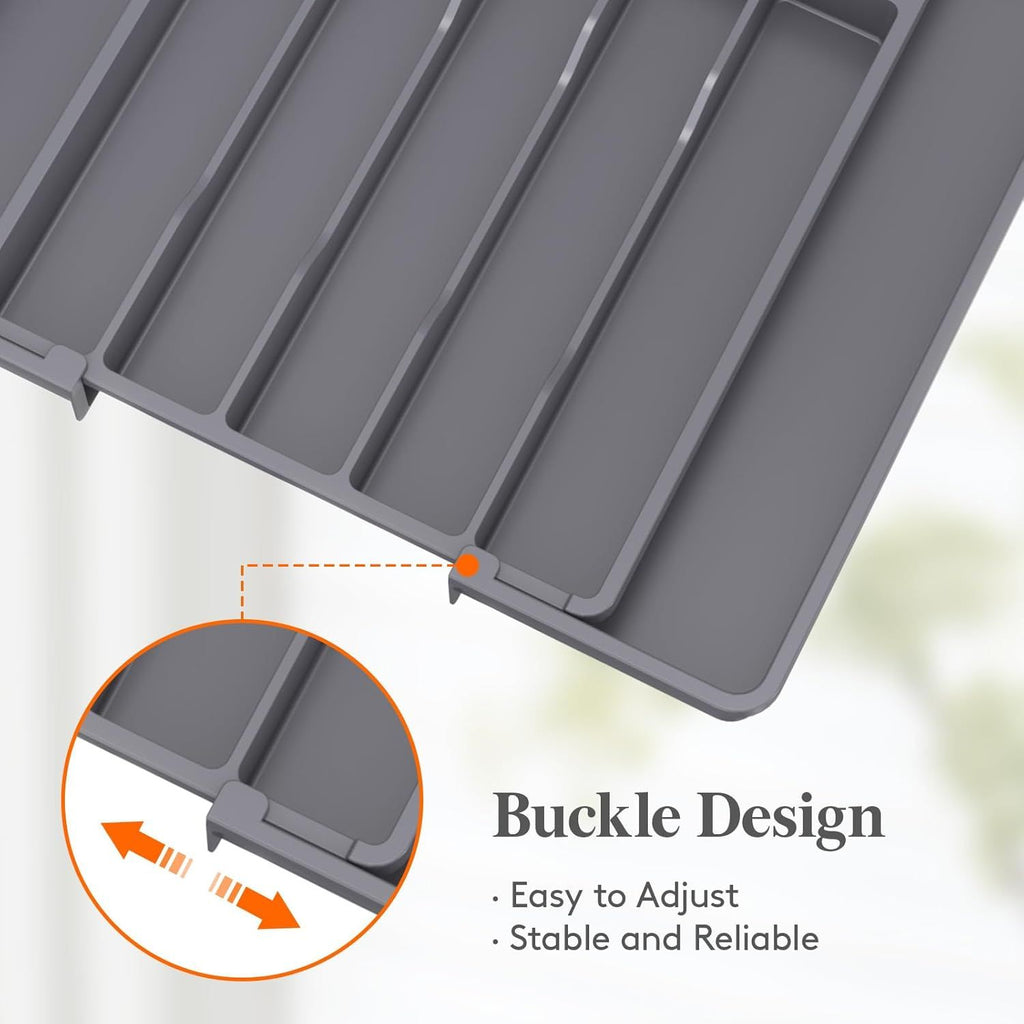 Expandable Silverware Drawer Organizer for Spoons, Forks, and Knives
