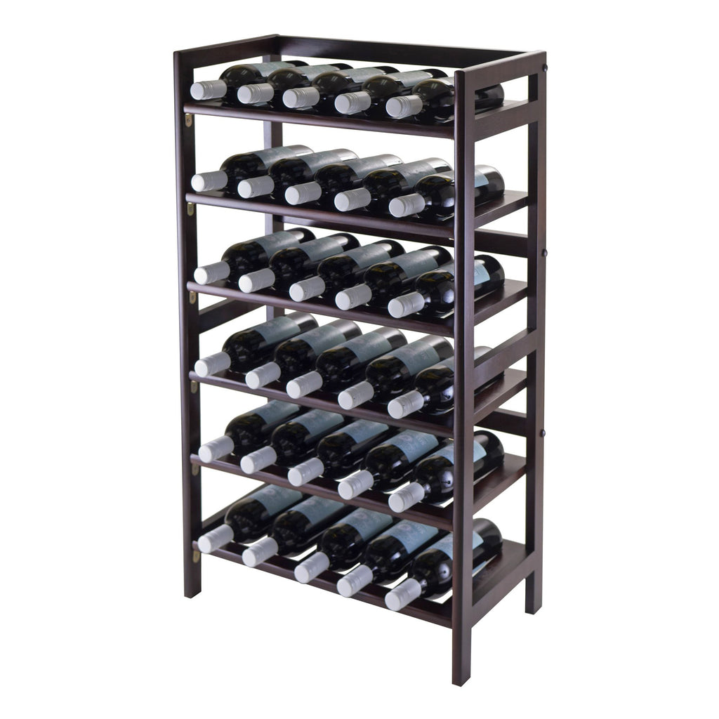 Silvi Wine Rack in Warm Antique Walnut