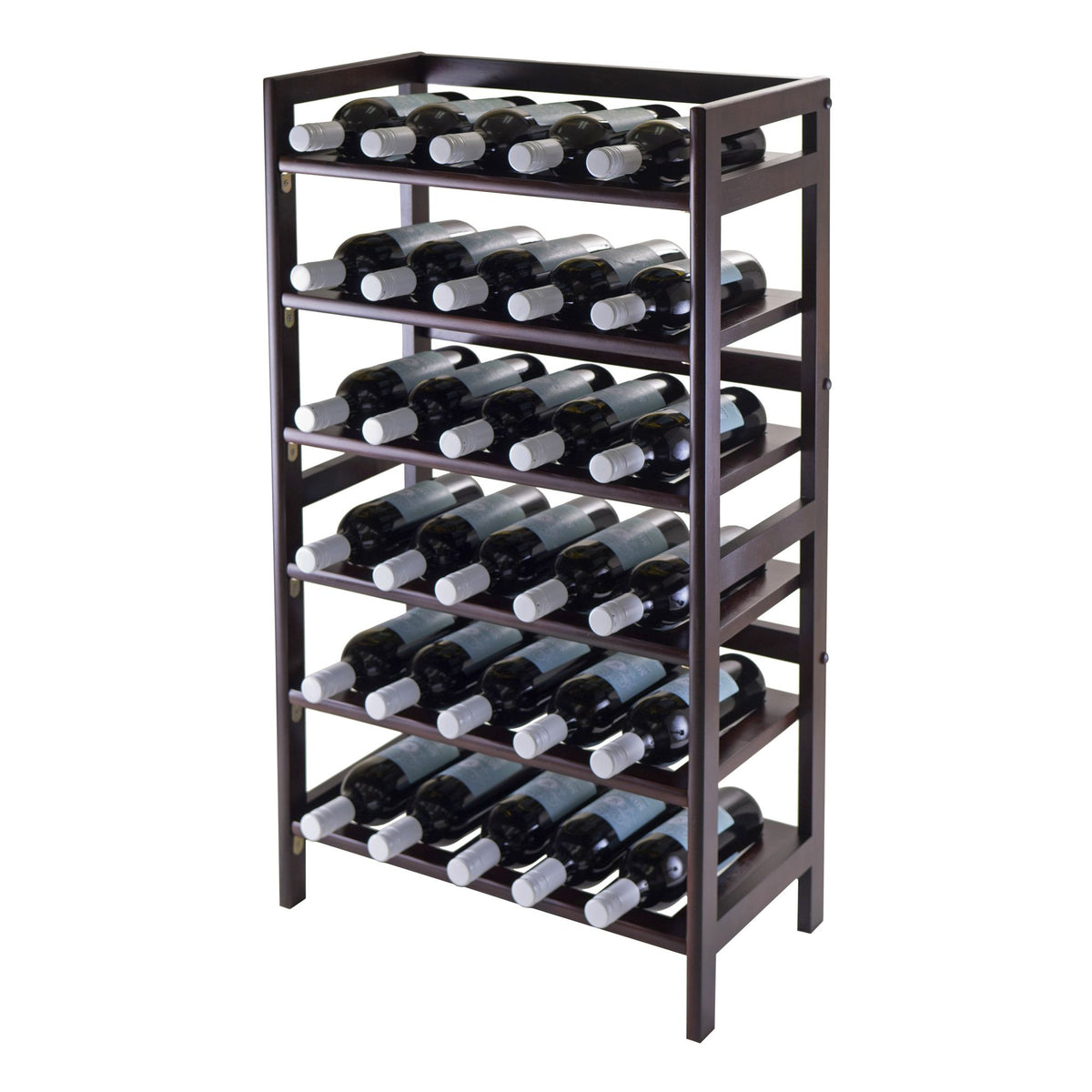 Silvi Wine Rack in Warm Antique Walnut