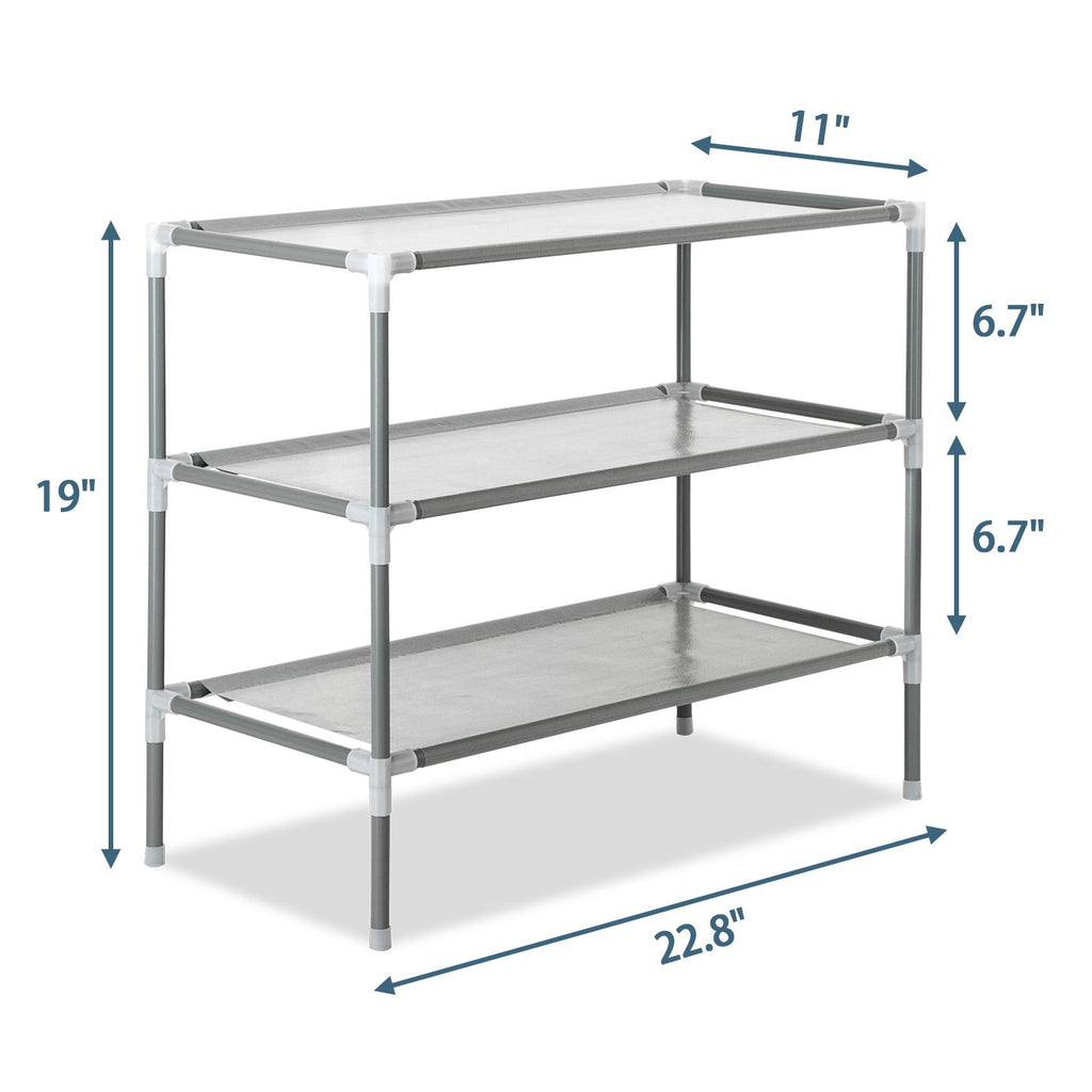 Simple Assembly 3-Tier Non-Woven Fabric Shoe Rack