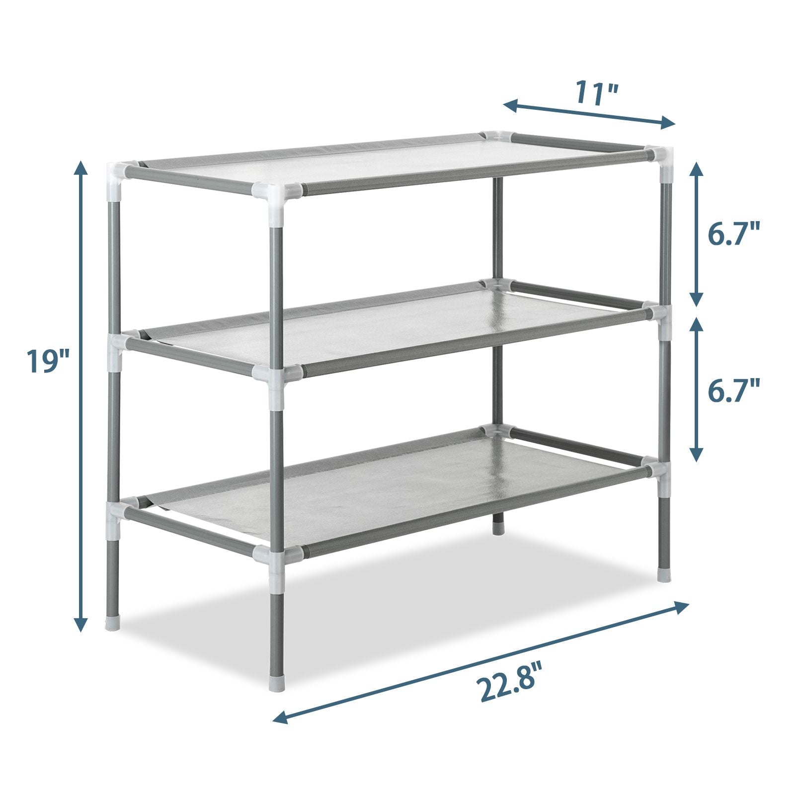 Simple Assembly 3-Tier Non-Woven Fabric Shoe Rack