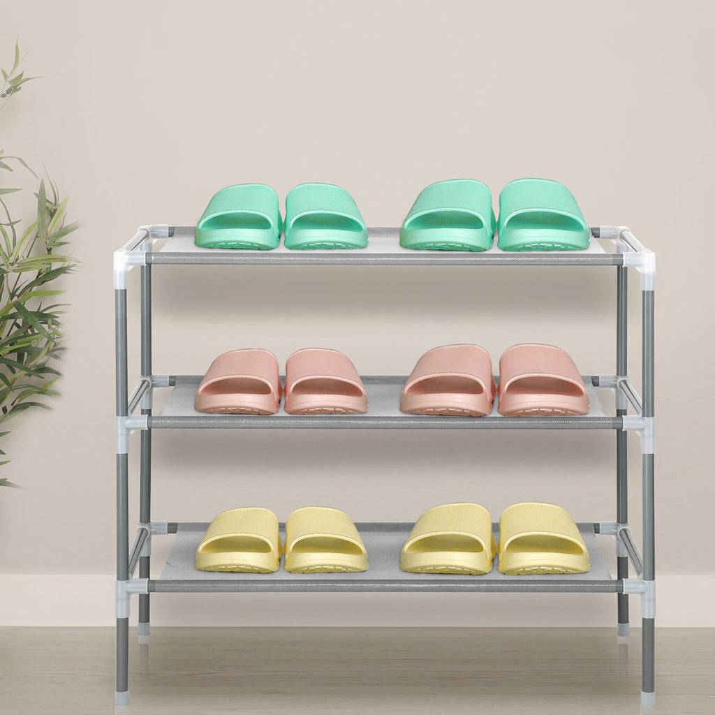 Simple Assembly 3-Tier Non-Woven Fabric Shoe Rack