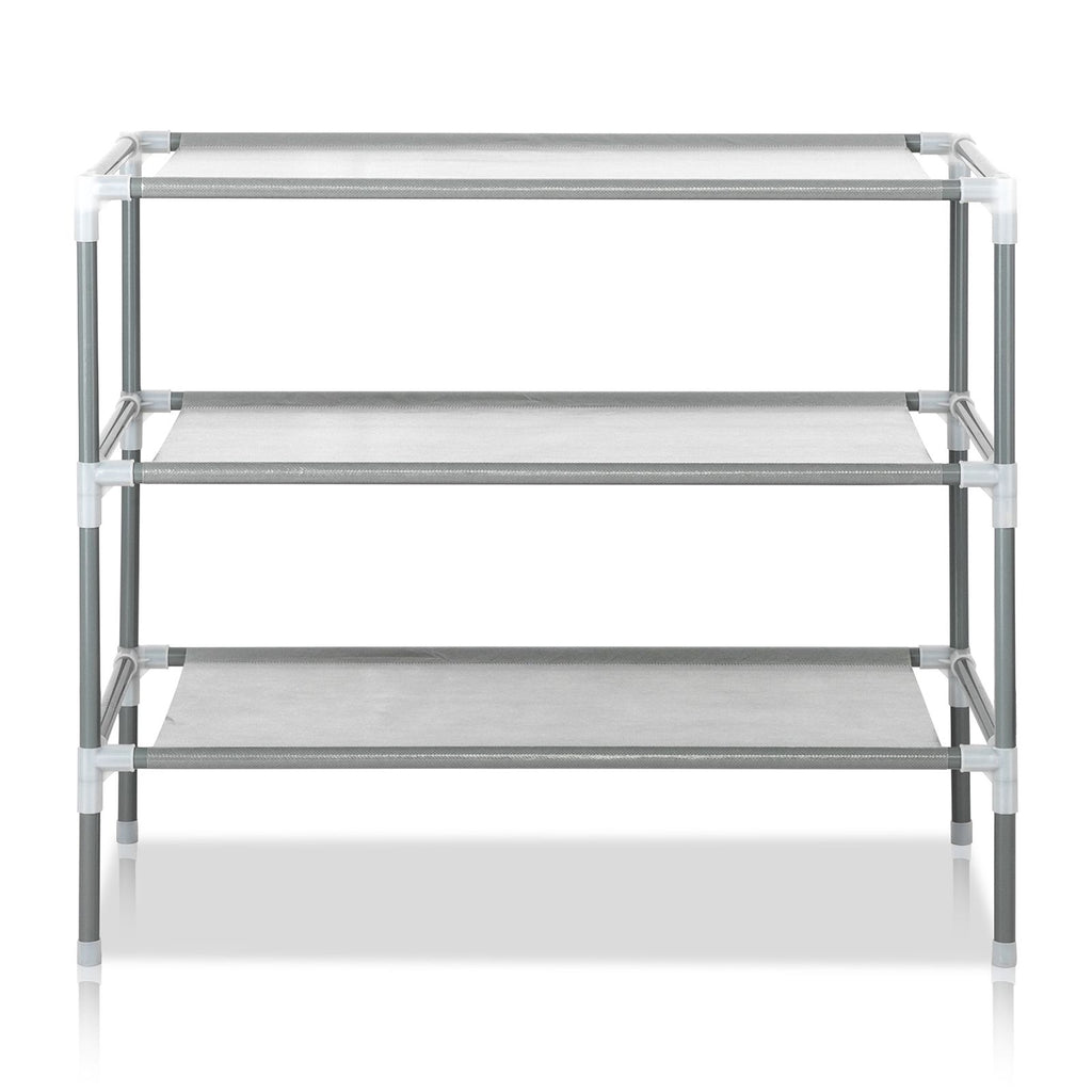 Simple Assembly 3-Tier Non-Woven Fabric Shoe Rack