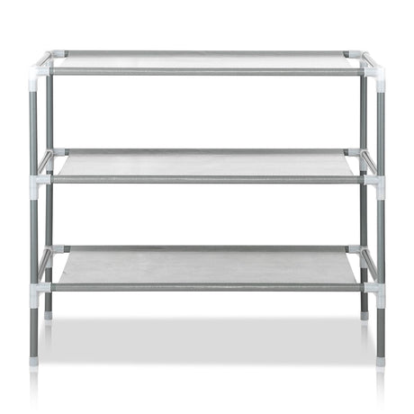 Simple Assembly 3-Tier Non-Woven Fabric Shoe Rack