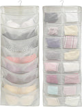 Double-Sided Hanging Closet Organizer with 24 Pockets and Rotating Hanger