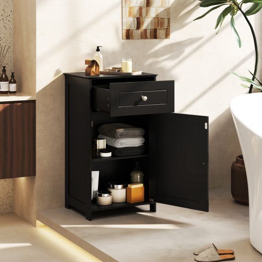 Single Door Bathroom Cabinet with Adjustable Shelf and Drawer