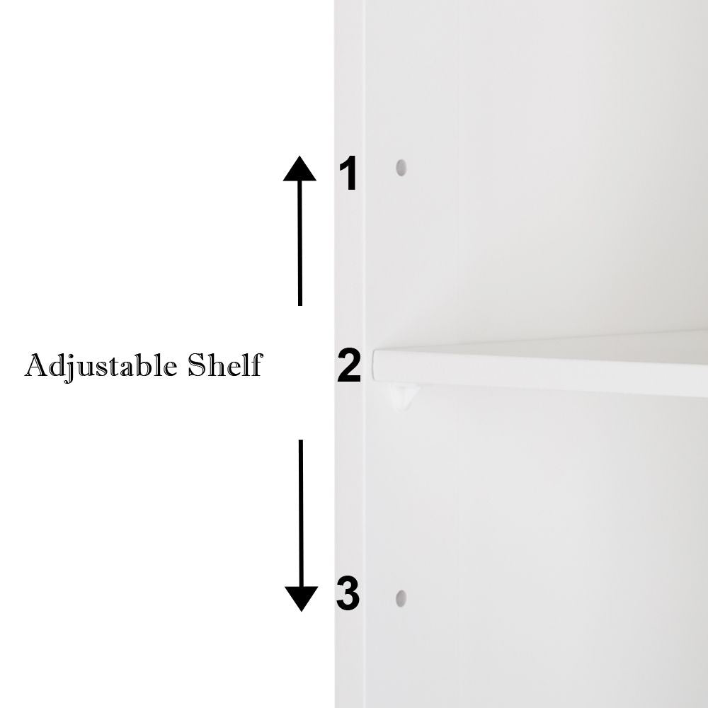 Single Door Bathroom Storage Cabinet with Four Drawers in White