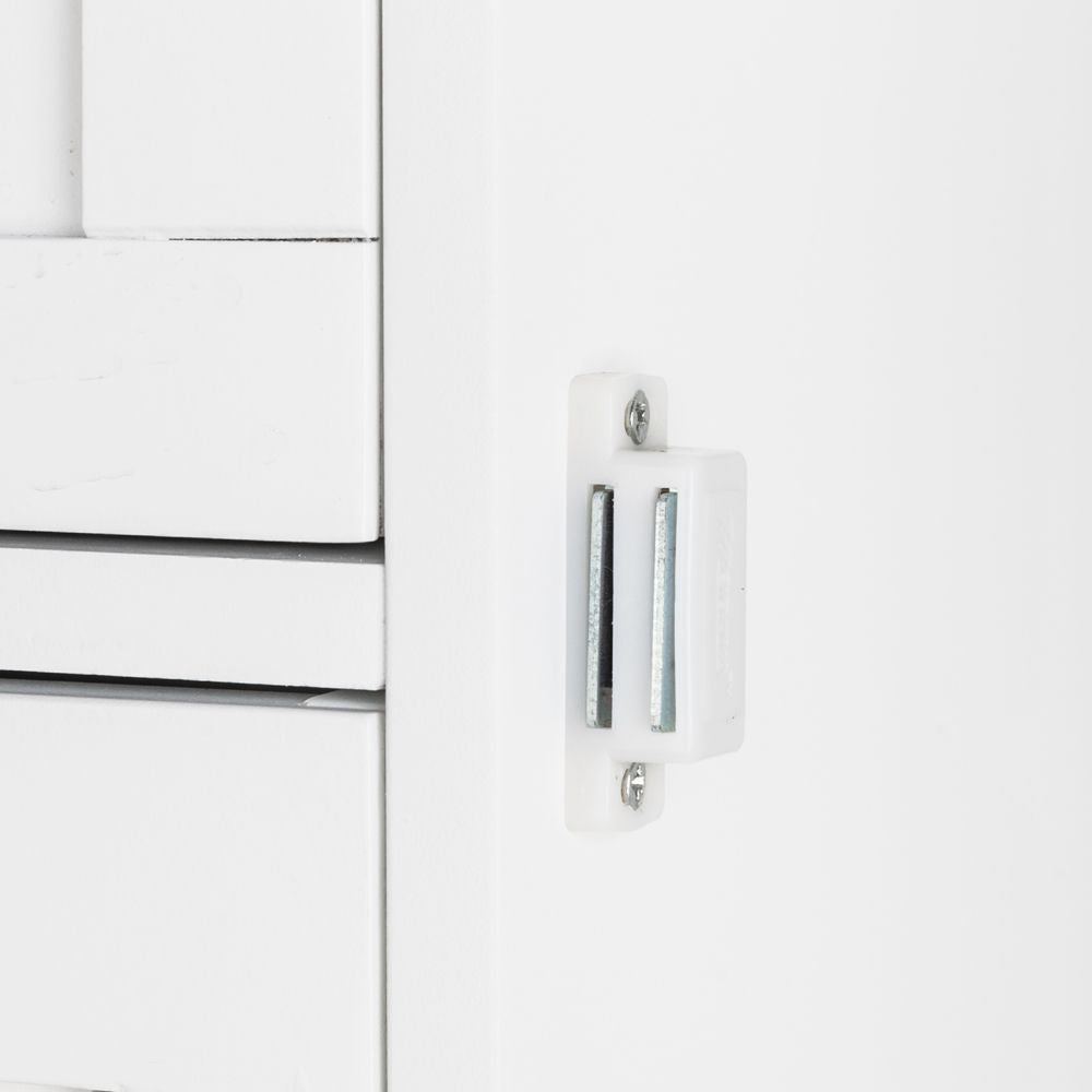 Single Door Bathroom Storage Cabinet with Four Drawers in White