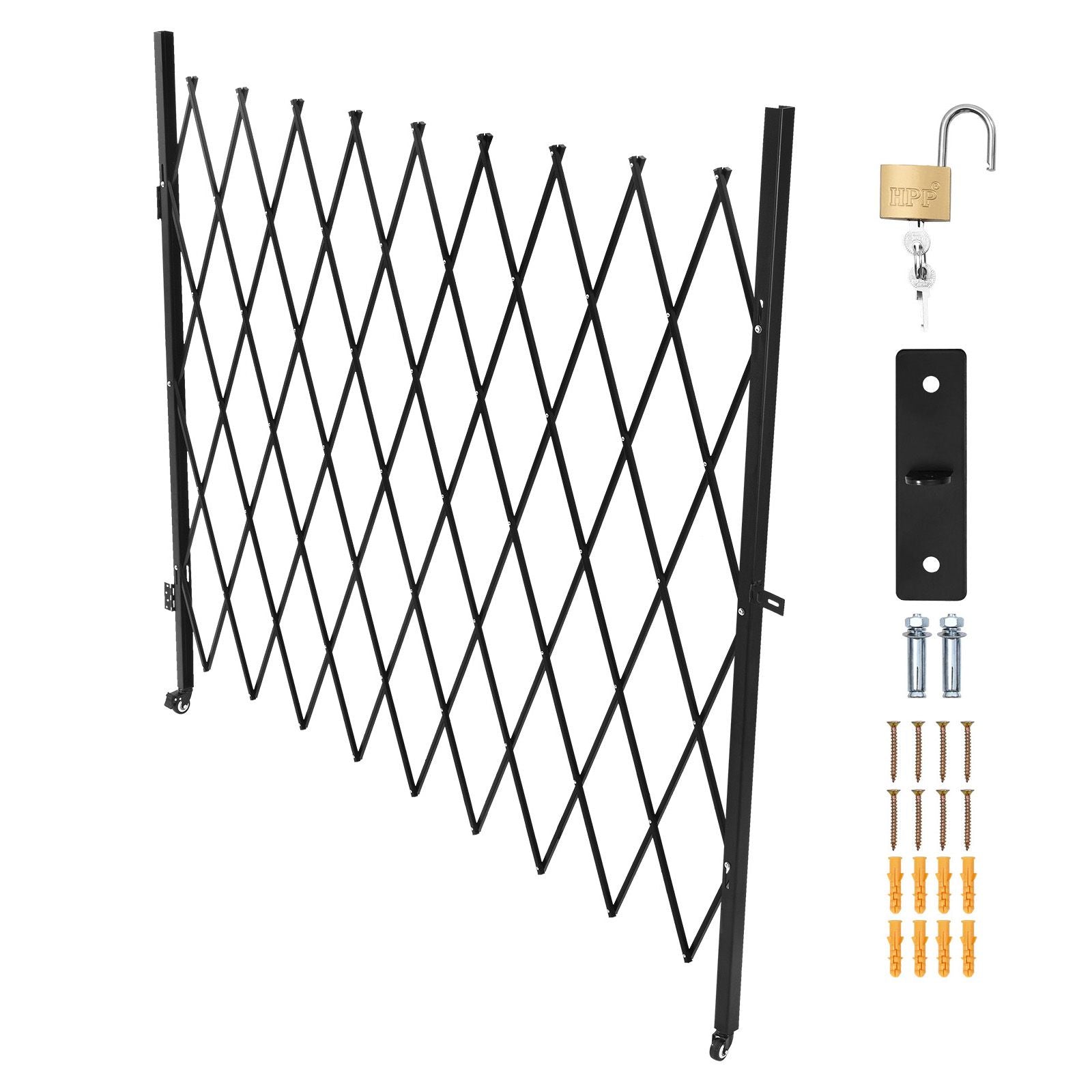 Lockable Retractable Scissor Gate with Swivel Casters
