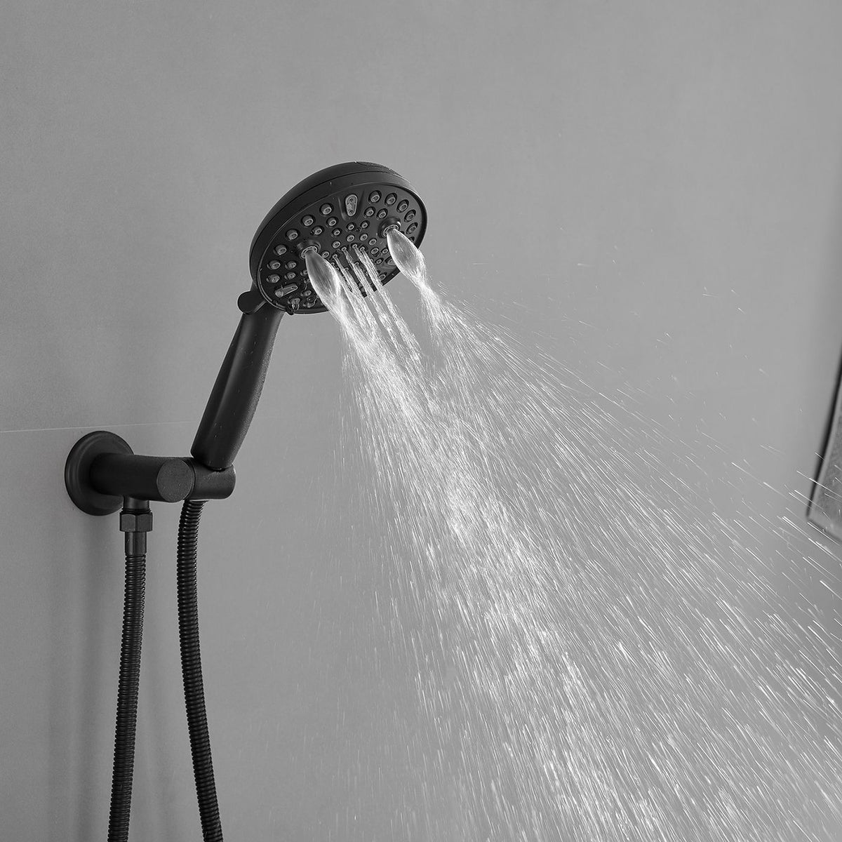 Matte Black Rain Shower and Handheld Faucet Set