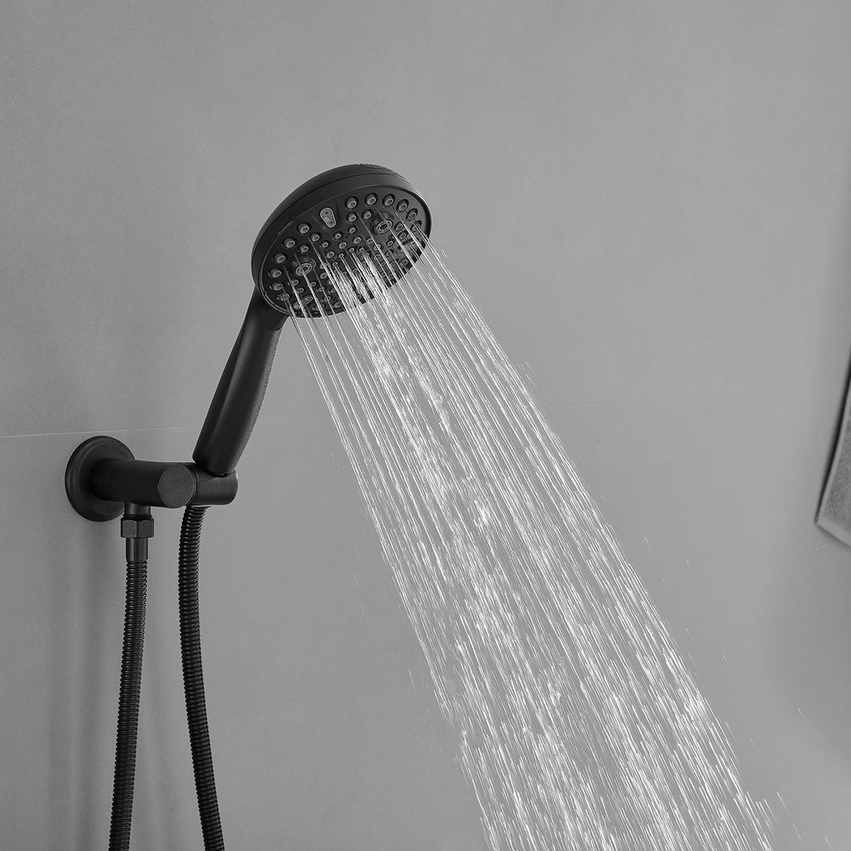 Matte Black Rain Shower and Handheld Faucet Set