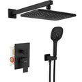 Matte Black Rain and Handheld Shower System with Valve