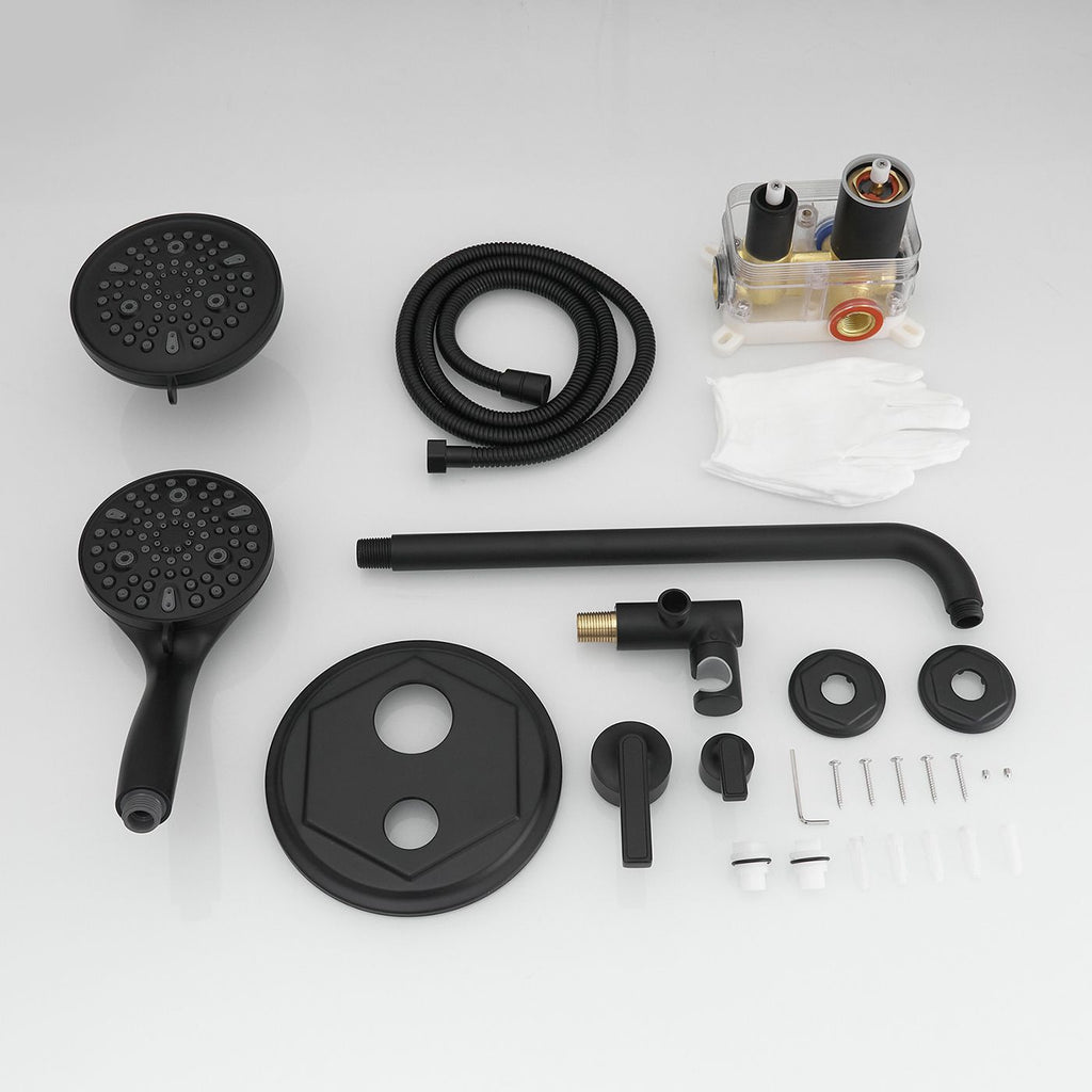 Dual Rain and Handheld Shower System with Single-Handle Control