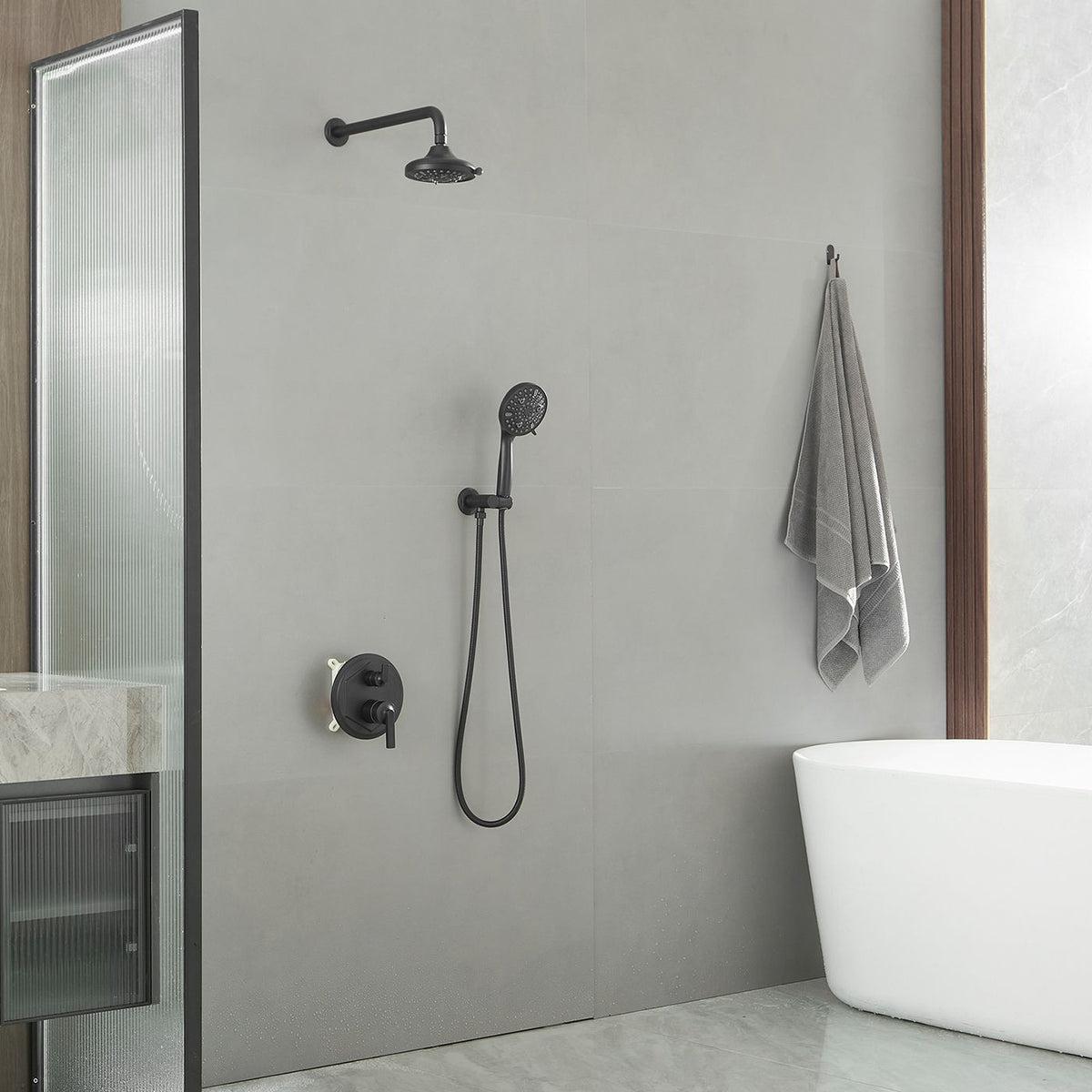 Dual Rain and Handheld Shower System with Single-Handle Control