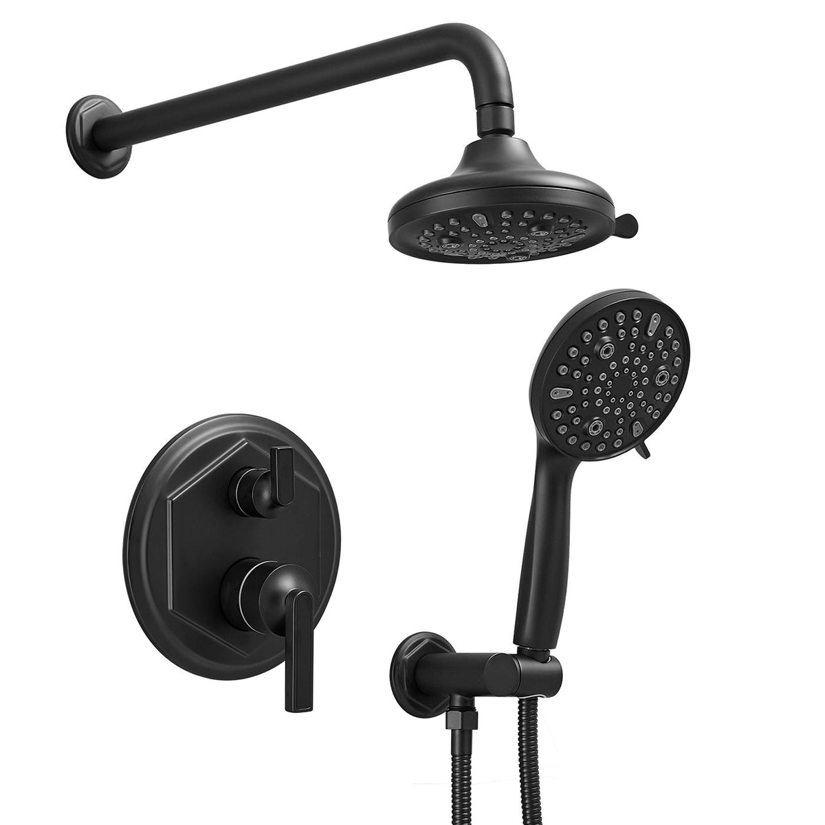 Dual Rain and Handheld Shower System with Single-Handle Control