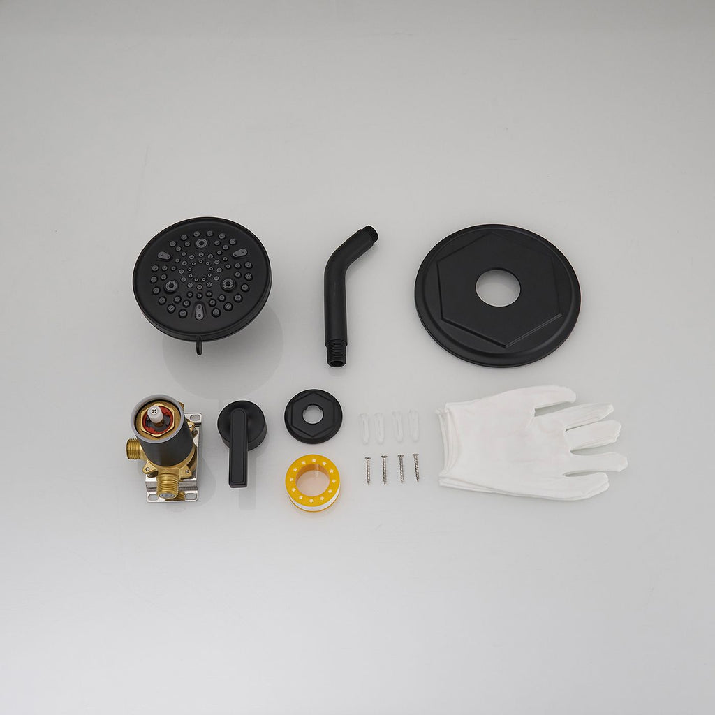 9-Spray High Pressure Rain Shower Faucet with Pressure Balance Valve – Matte Black