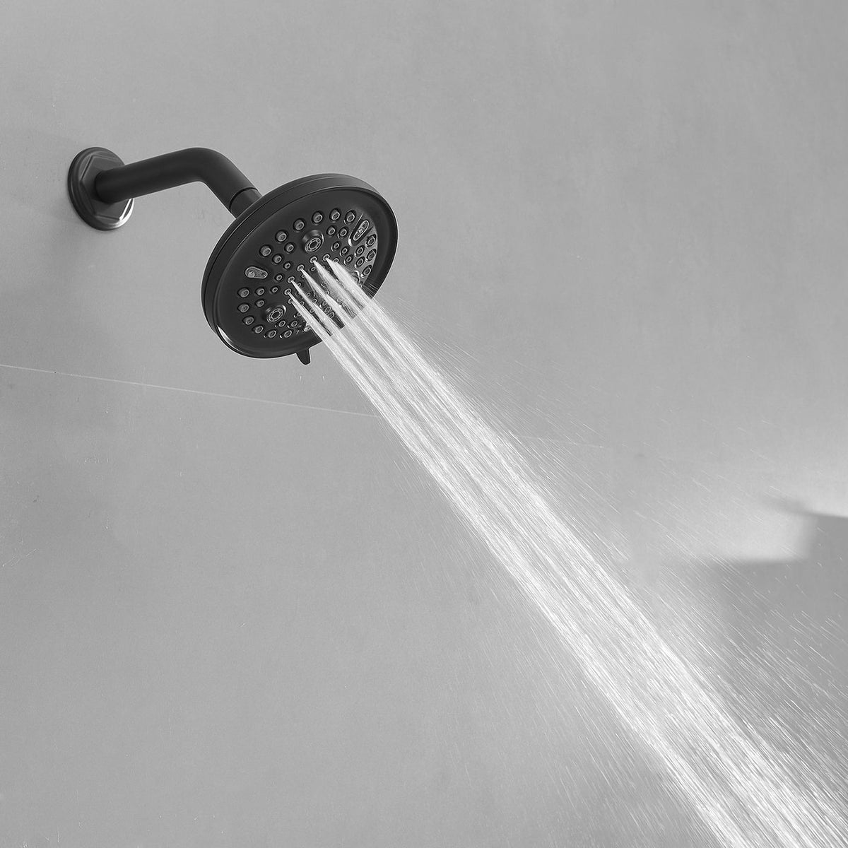 9-Spray High Pressure Rain Shower Faucet with Pressure Balance Valve – Matte Black
