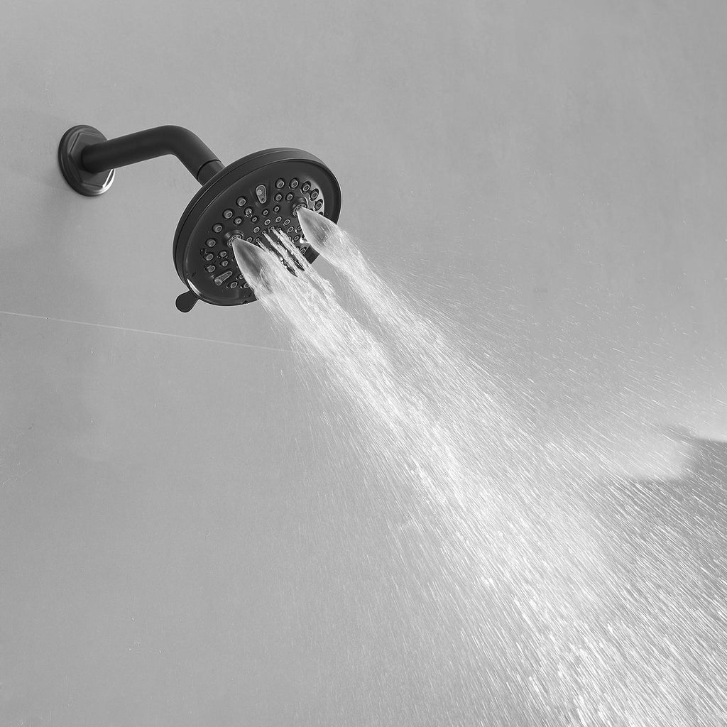 9-Spray High Pressure Rain Shower Faucet with Pressure Balance Valve – Matte Black