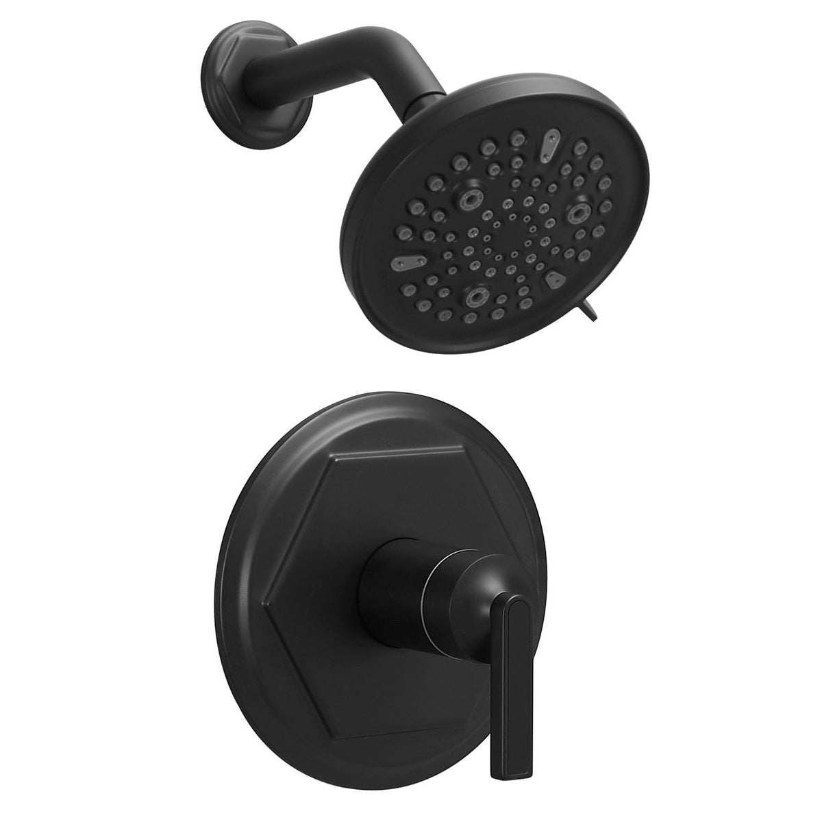 9-Spray High Pressure Rain Shower Faucet with Pressure Balance Valve – Matte Black