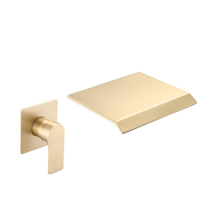 Premium Brushed Gold Waterfall Faucet with Single Handle Control
