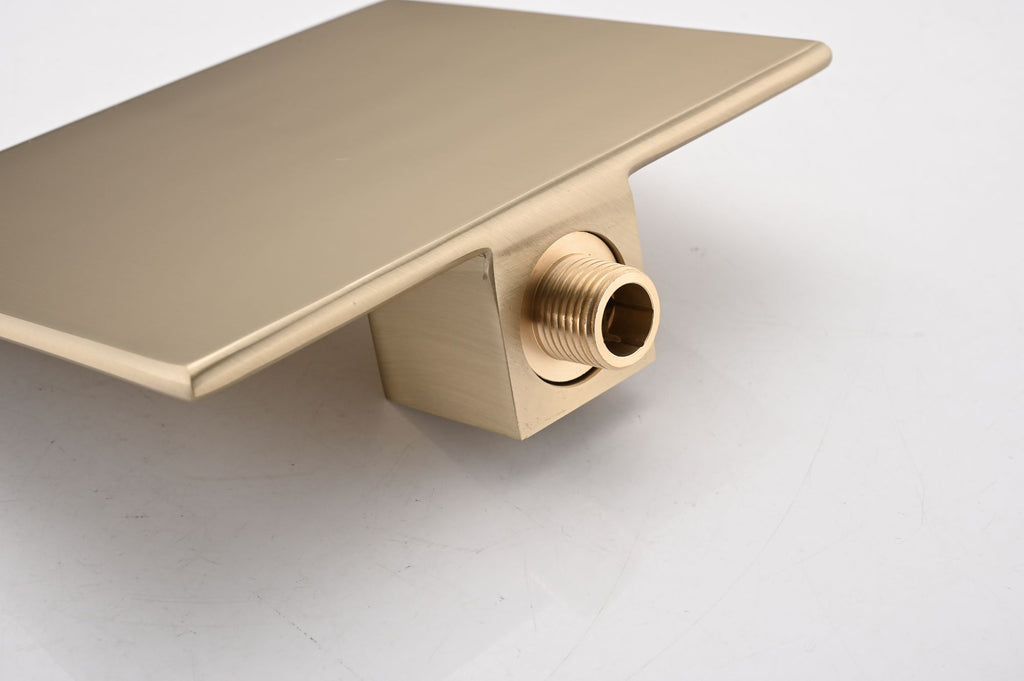 Premium Brushed Gold Waterfall Faucet with Single Handle Control