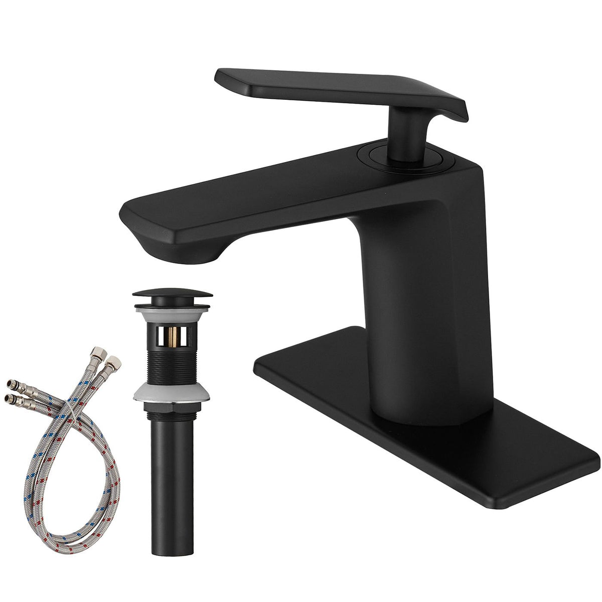 Matte Black Single-Hole Bathroom Faucet
