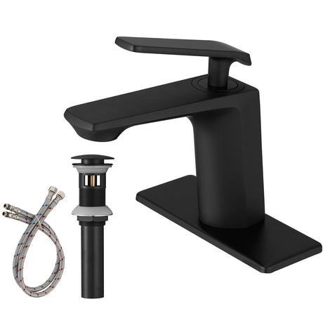 Matte Black Single-Hole Bathroom Faucet