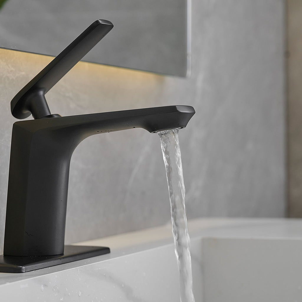 Matte Black Single-Hole Bathroom Faucet