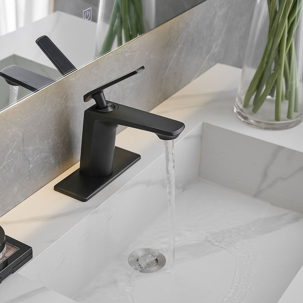 Matte Black Single-Hole Bathroom Faucet