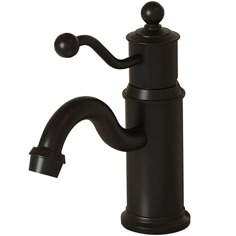Antique-Inspired Matte Black Single-Handle Bathroom Faucet