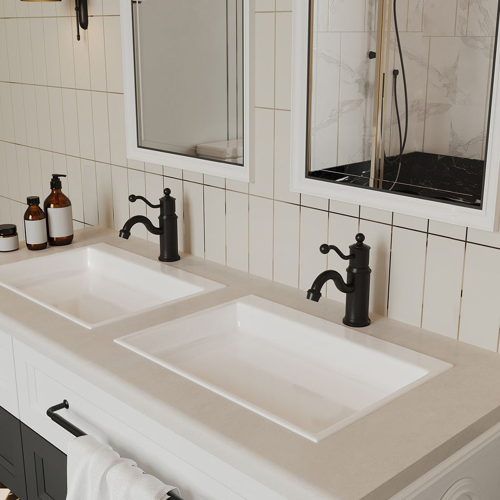 Antique-Inspired Matte Black Single-Handle Bathroom Faucet