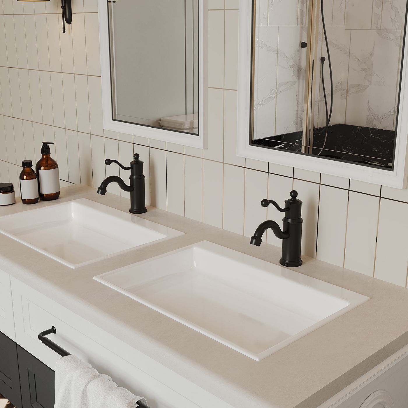 Antique-Inspired Matte Black Single-Handle Bathroom Faucet