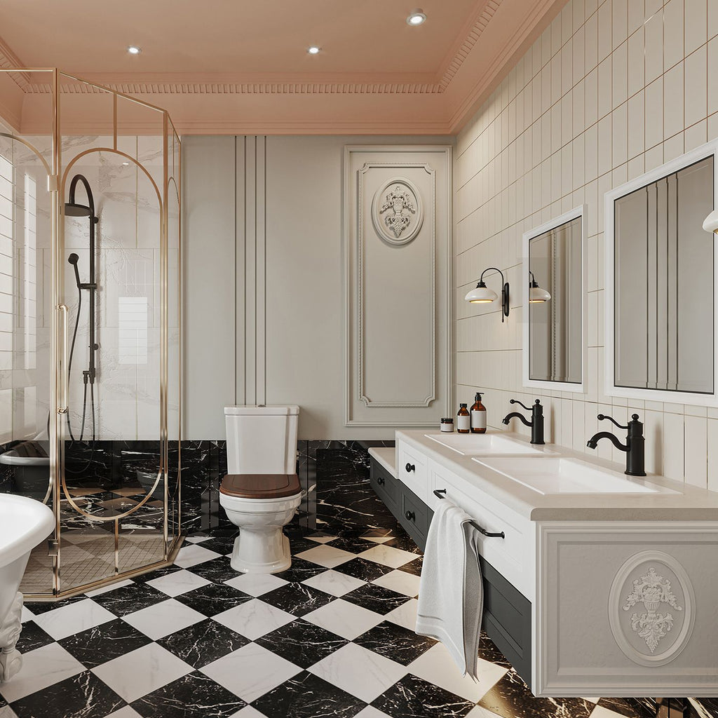 Antique-Inspired Matte Black Single-Handle Bathroom Faucet