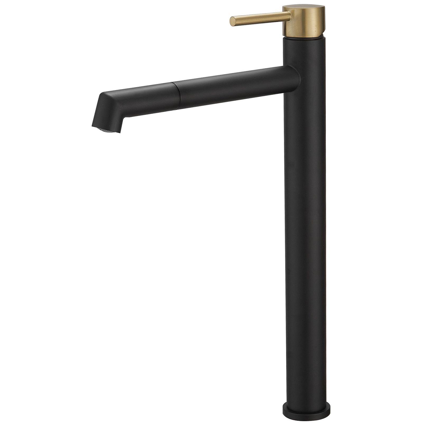 Single Hole Single Handle Bathroom Vessel Sink Faucet with Supply Hose in Black Gold - Gold&Black
