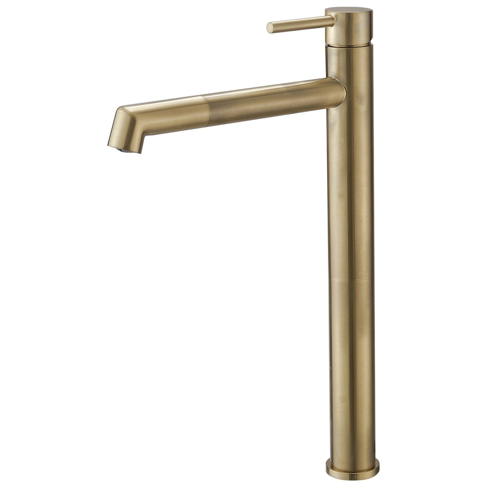 Single Hole Single Handle Bathroom Vessel Sink Faucet with Supply Hose in Black Gold - Brushed Gold