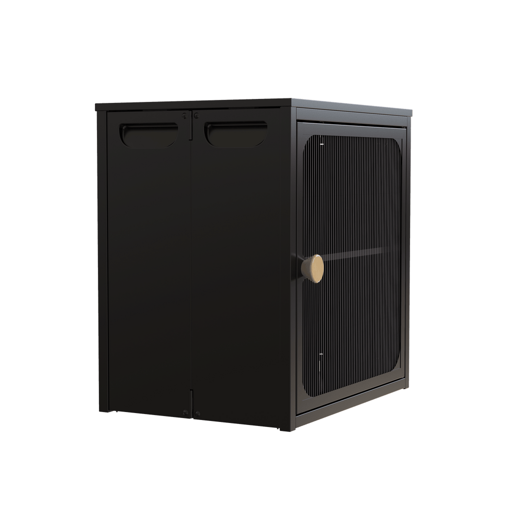 Foldable Black Cabinet with Removable Shelves