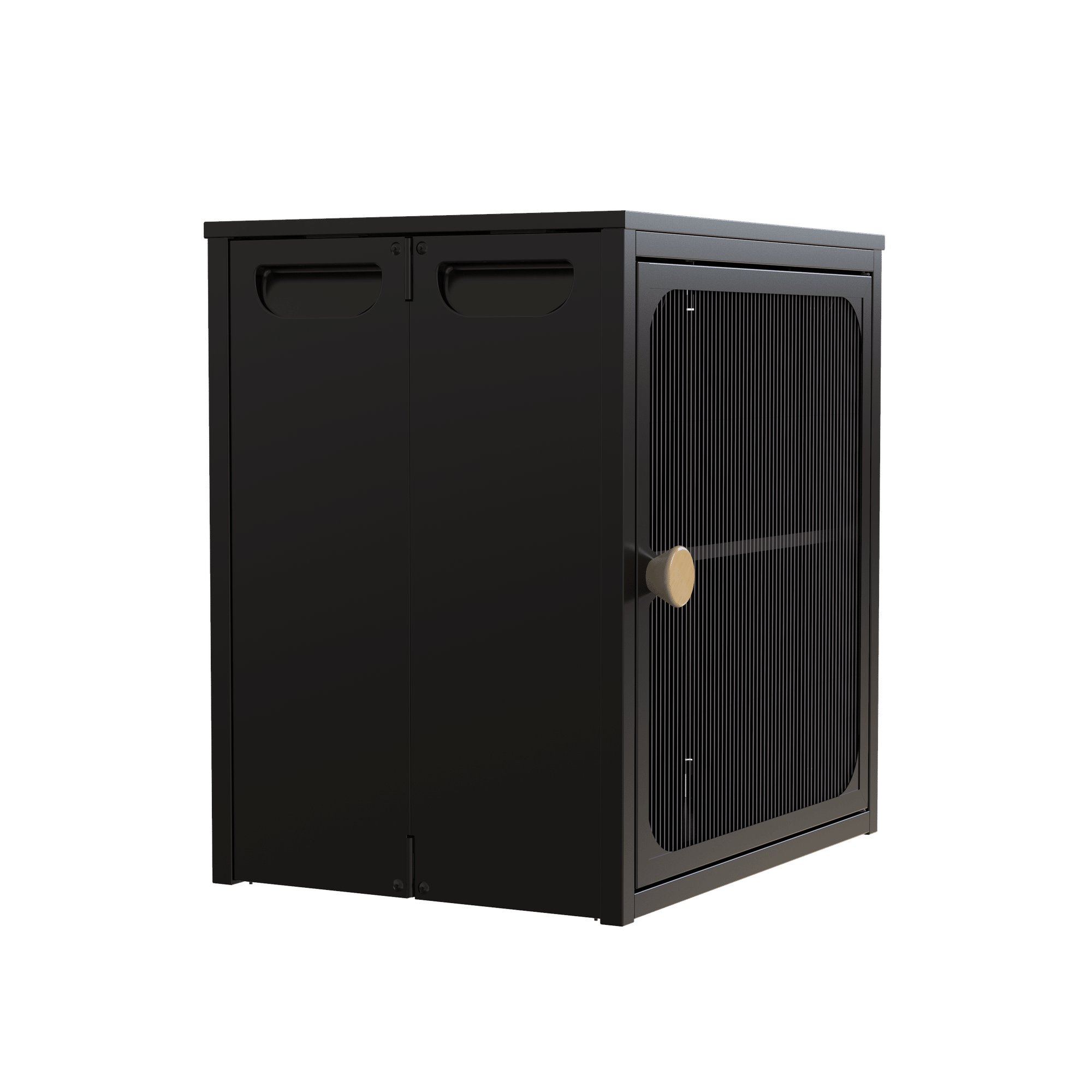 Foldable Black Cabinet with Removable Shelves
