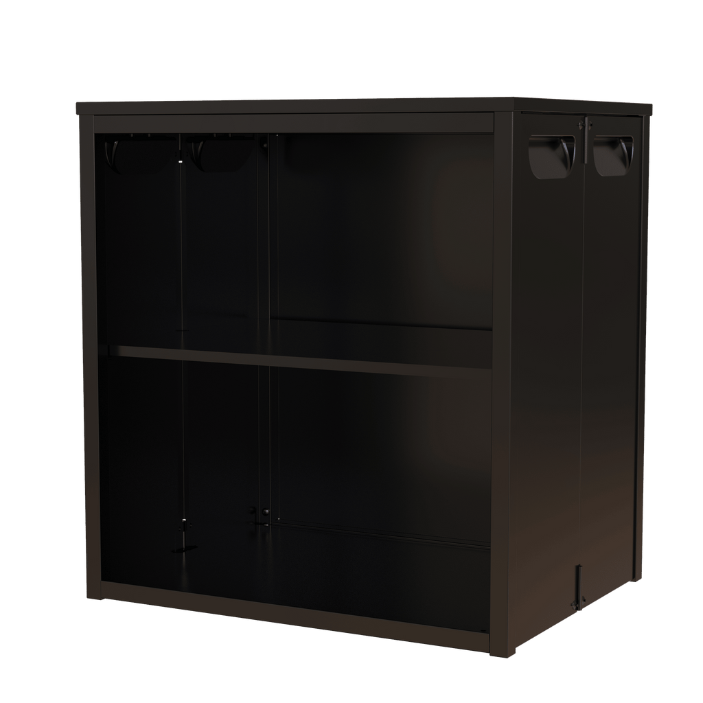 Foldable Black Cabinet with Removable Shelves