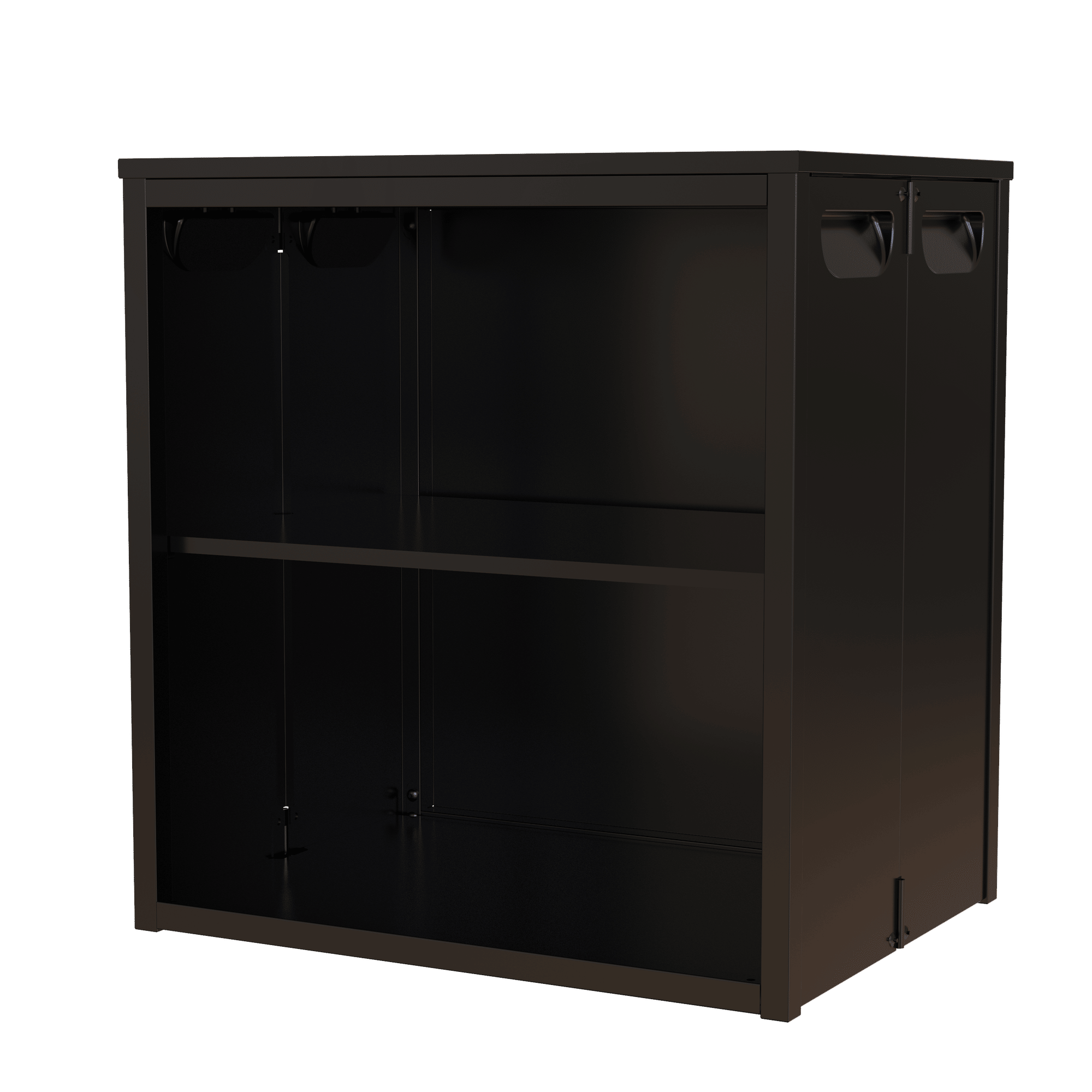 Foldable Black Cabinet with Removable Shelves