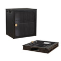 Foldable Black Cabinet with Removable Shelves