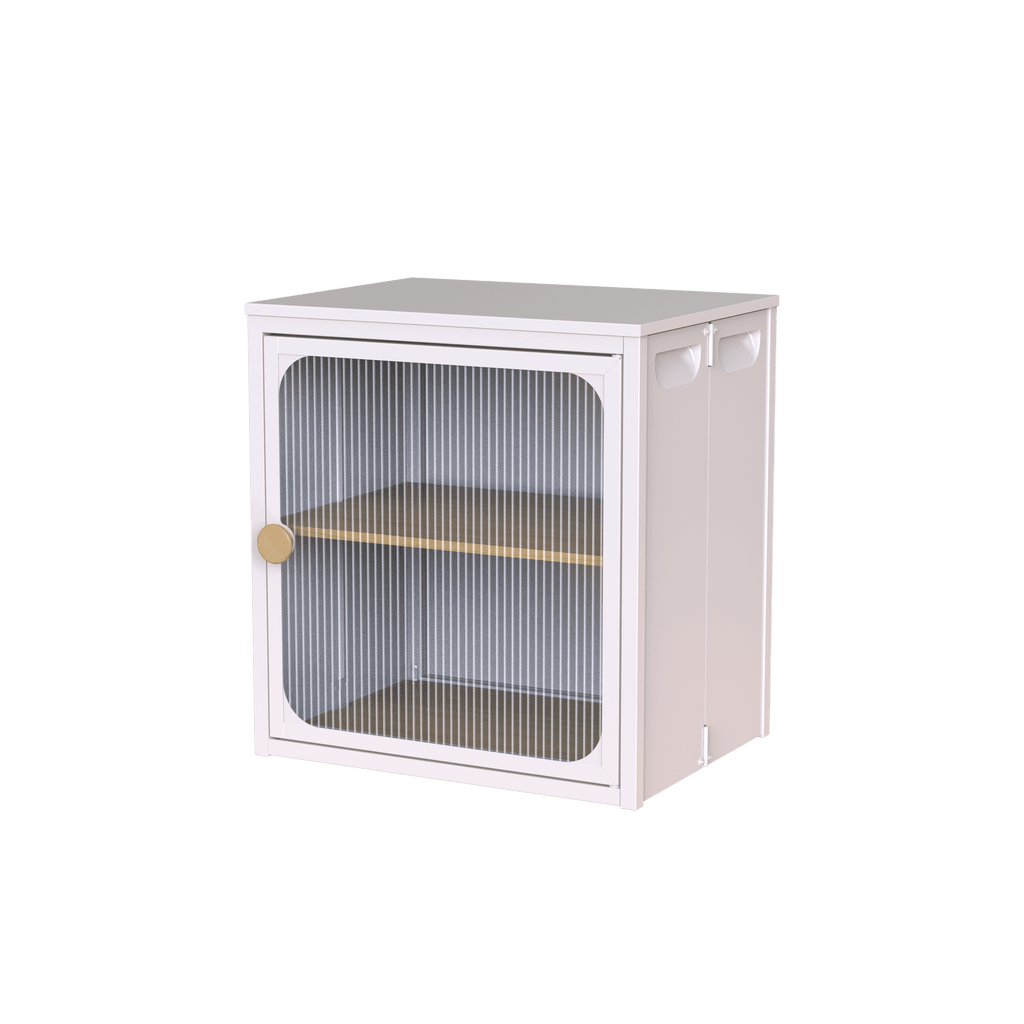 Foldable Steel-Wood Cabinet with Anti-Slip Design – Easy DIY Storage with Door