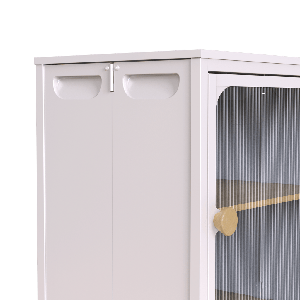 Foldable Steel-Wood Cabinet with Anti-Slip Design – Easy DIY Storage with Door