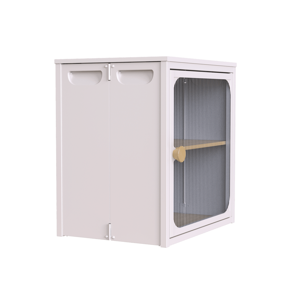 Foldable Steel-Wood Cabinet with Anti-Slip Design – Easy DIY Storage with Door