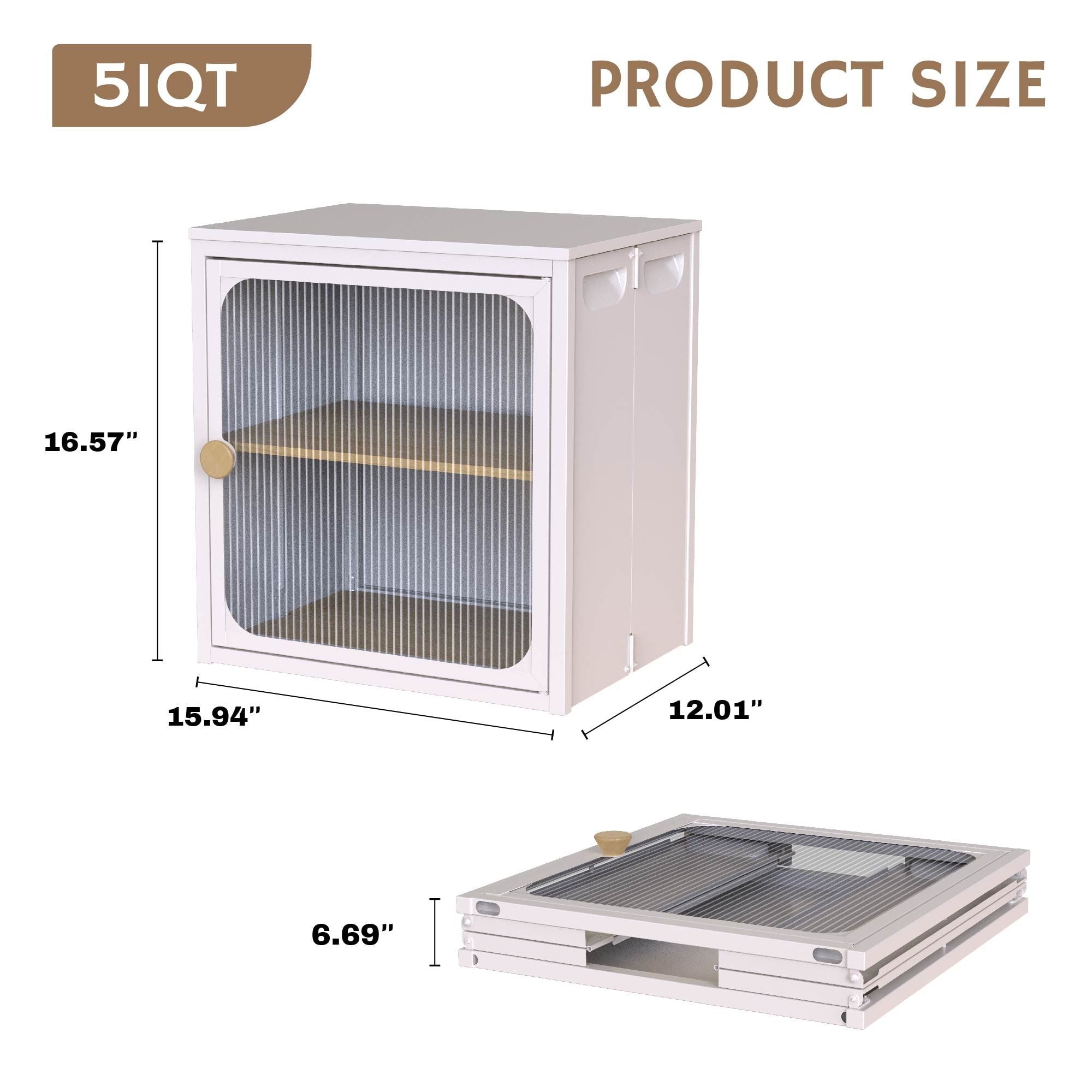 Foldable Steel-Wood Cabinet with Anti-Slip Design – Easy DIY Storage with Door