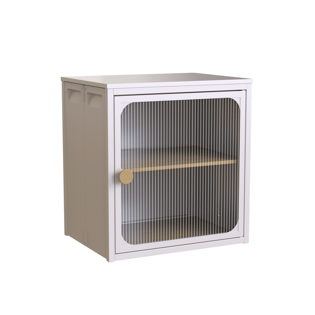 Foldable Steel-Wood Cabinet with Anti-Slip Design – Easy DIY Storage with Door
