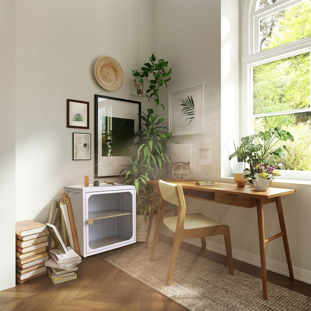 Foldable Steel-Wood Cabinet with Anti-Slip Design – Easy DIY Storage with Door