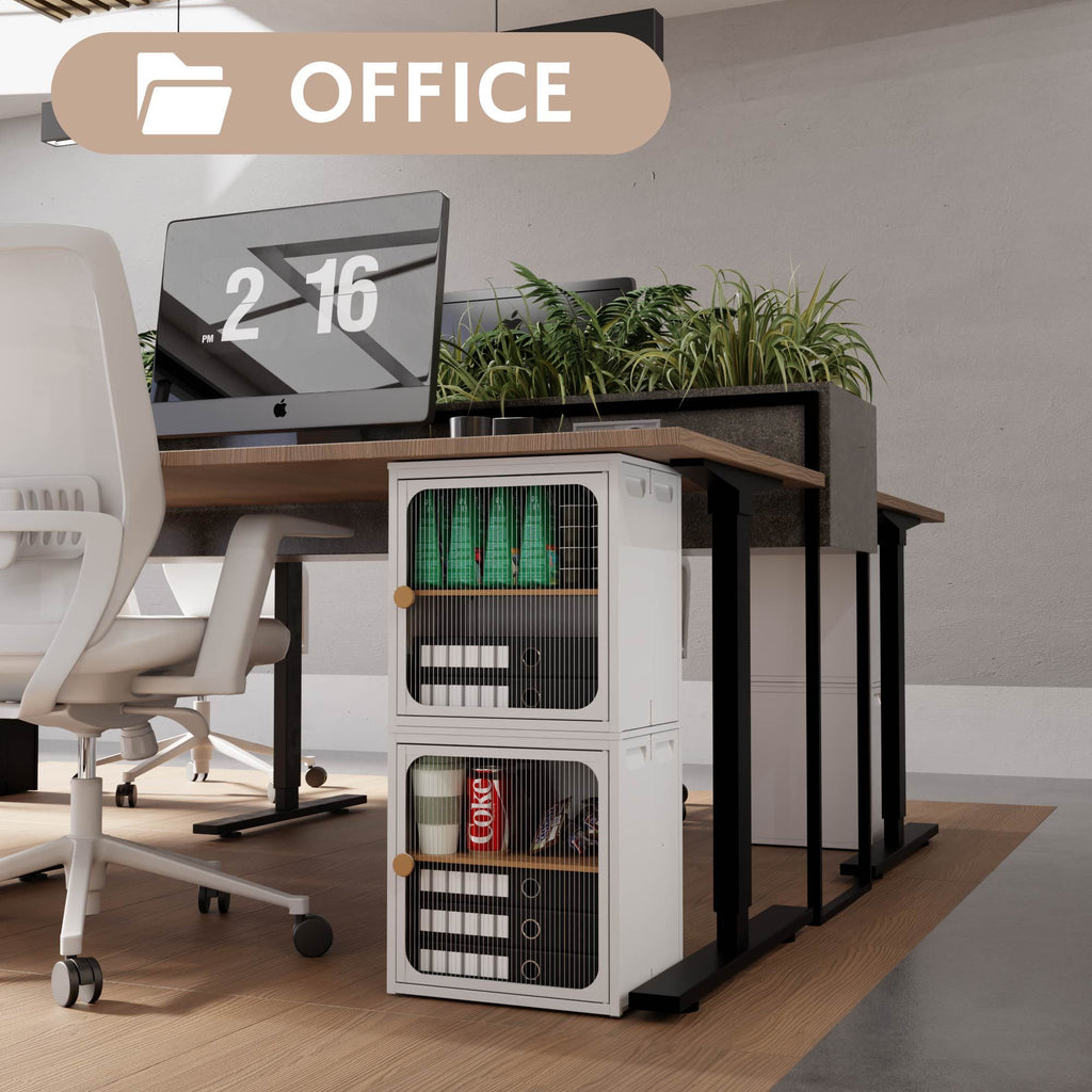 Foldable Steel-Wood Cabinet with Anti-Slip Design – Easy DIY Storage with Door